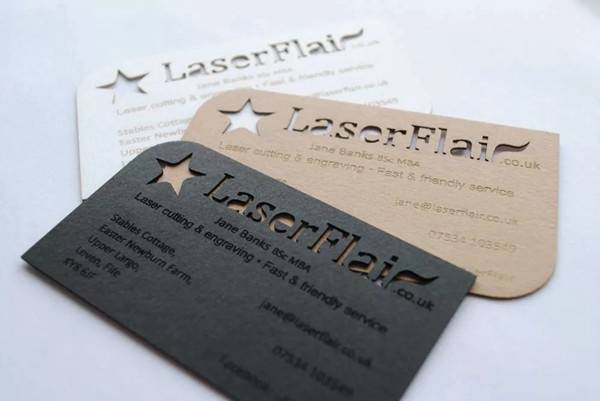 Laser cutting business cards to give creative ideas to business