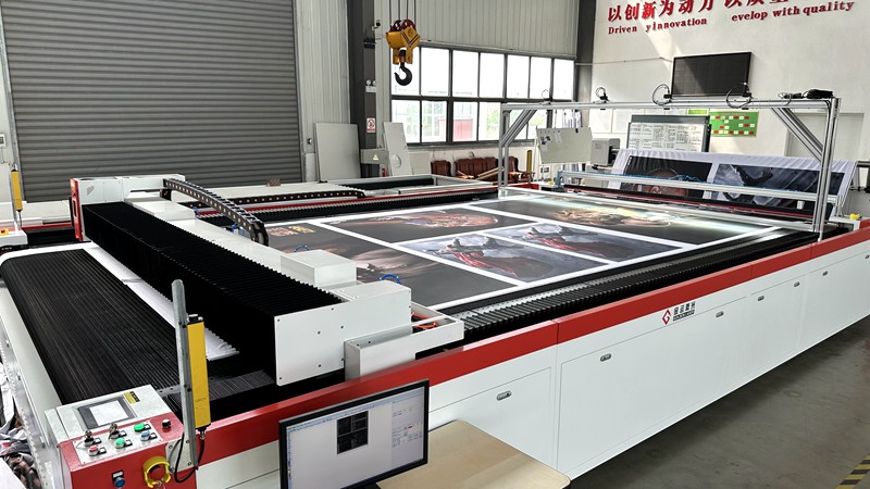 large format sublimated textile laser cutter for banners, flags, graphics, soft signage