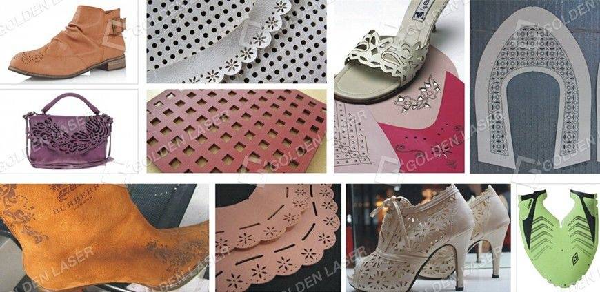 leather and shoes laser engraving cutting hollowing samples