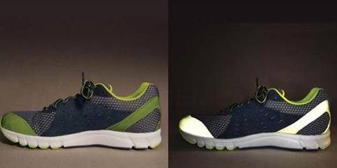 reflective materials on footwear