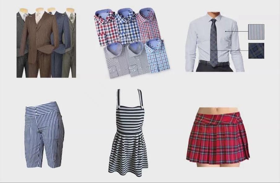 stripe and plaid matching in apparel industry